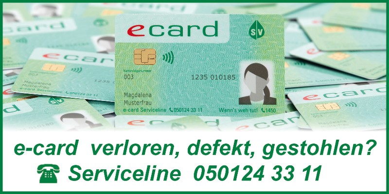 Fotosujet „e-card verloren, defekt, gestohlen" © SVC